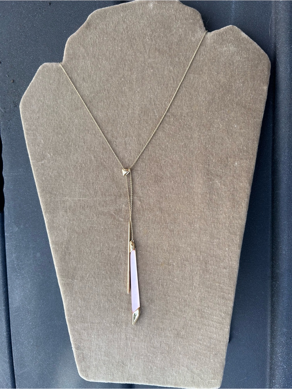 Alexis Bittar Signed Adjustable Linear Lariat Necklace